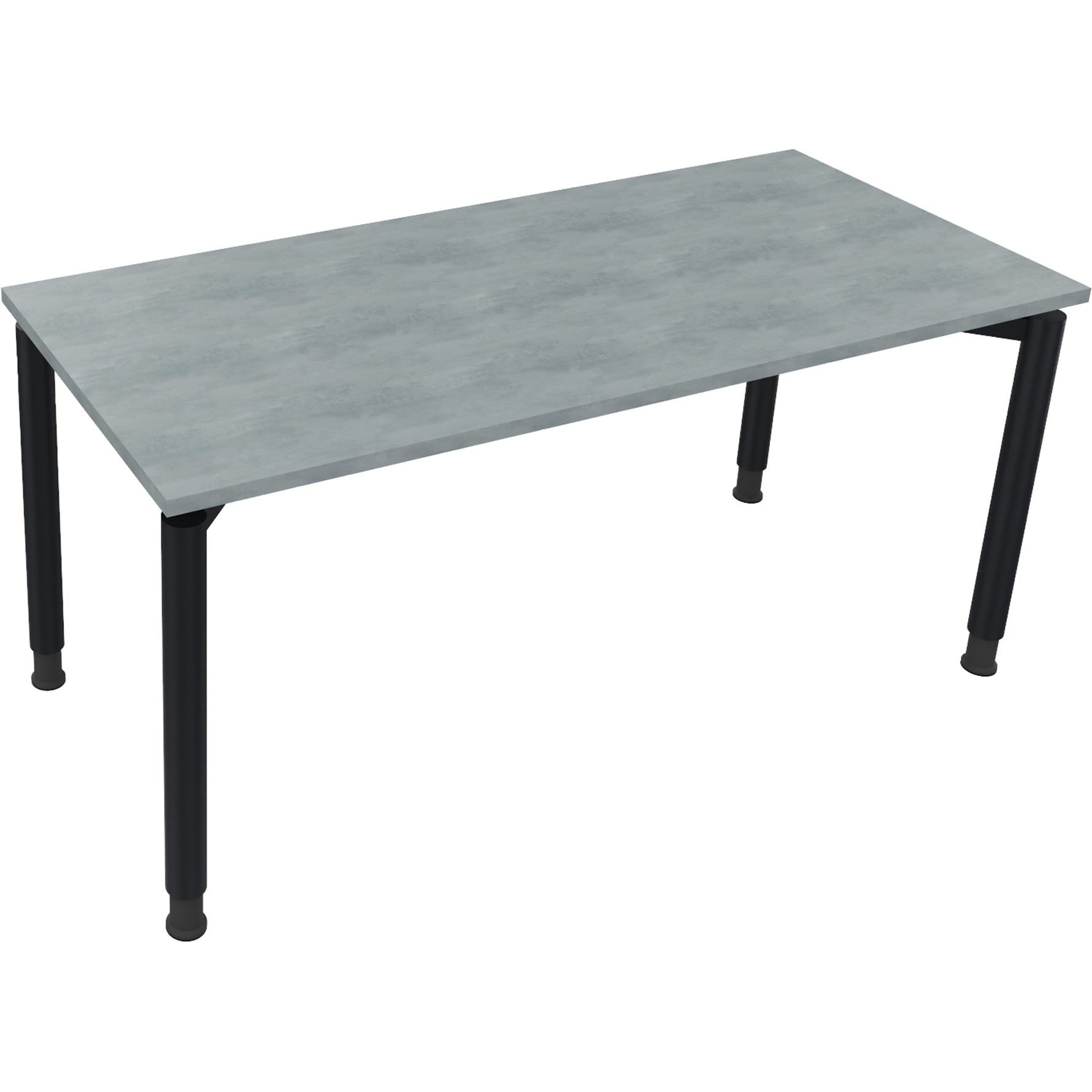 Neutralware Schreibtisch all in one 1.600 x 680-820 x 700 mm (B x H x T) Vierfuß Rundrohr beton hell