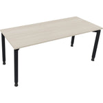 Neutralware Schreibtisch all in one 1.800 x 680-820 x 700 mm (B x H x T) Vierfuß Rundrohr akazie hell – Produktbild 2