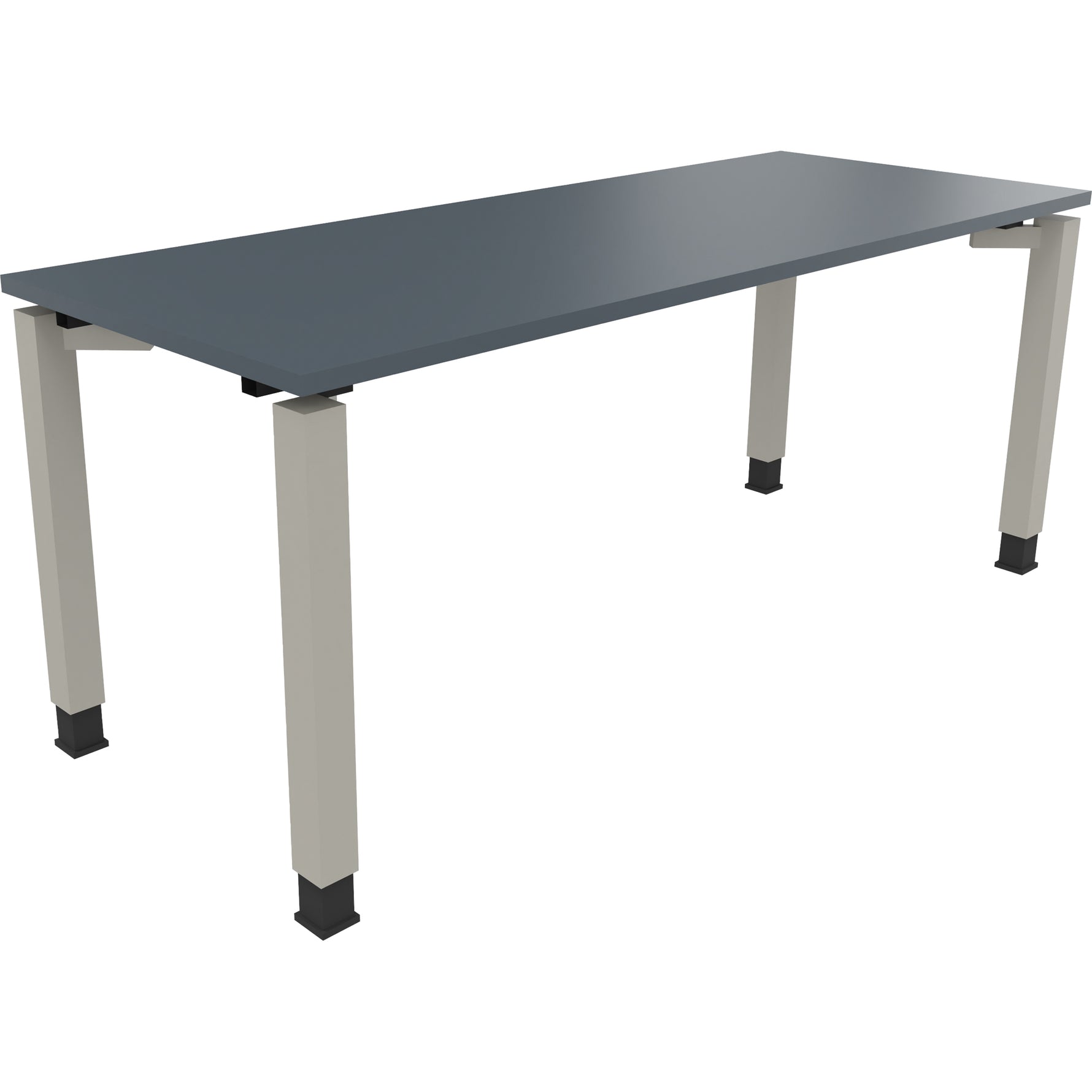 Neutralware Schreibtisch all in one 1.800 x 680-820 x 700 mm (B x H x T) Vierfuß Quadratrohr lavagrau – Produktbild 2
