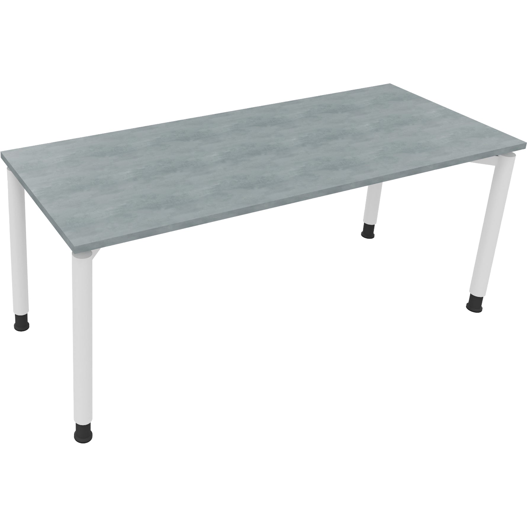 Neutralware Schreibtisch all in one 1.800 x 680-820 x 700 mm (B x H x T) Vierfuß Rundrohr beton hell – Produktbild 3