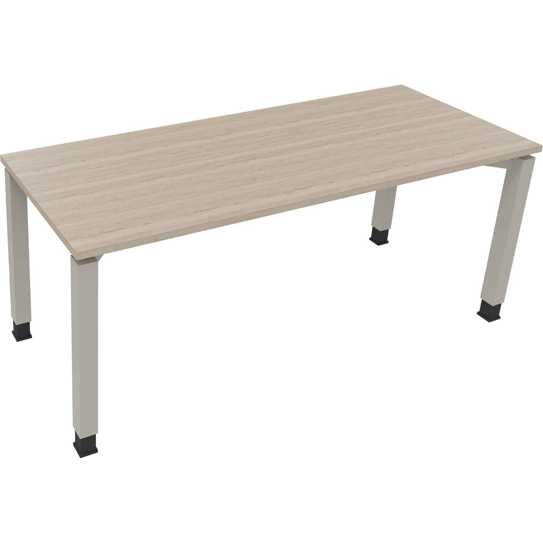 Schreibtisch all in one 1.800 x 680-820 x 700 mm (B x H x T) Vierfuß Quadratrohr eiche natur