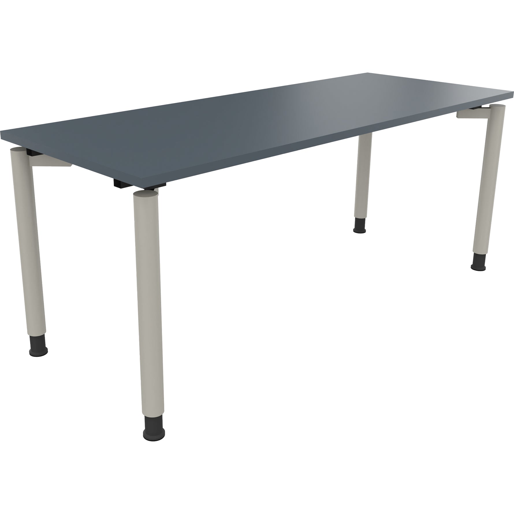 Neutralware Schreibtisch all in one 1.800 x 680-820 x 700 mm (B x H x T) Vierfuß Rundrohr lavagrau – Produktbild 2