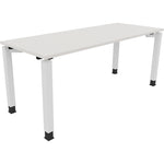Neutralware Schreibtisch all in one 1.800 x 680-820 x 700 mm (B x H x T) Vierfuß Quadratrohr diamant weiß – Produktbild