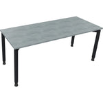 Neutralware Schreibtisch all in one 1.800 x 680-820 x 700 mm (B x H x T) Vierfuß Rundrohr beton hell