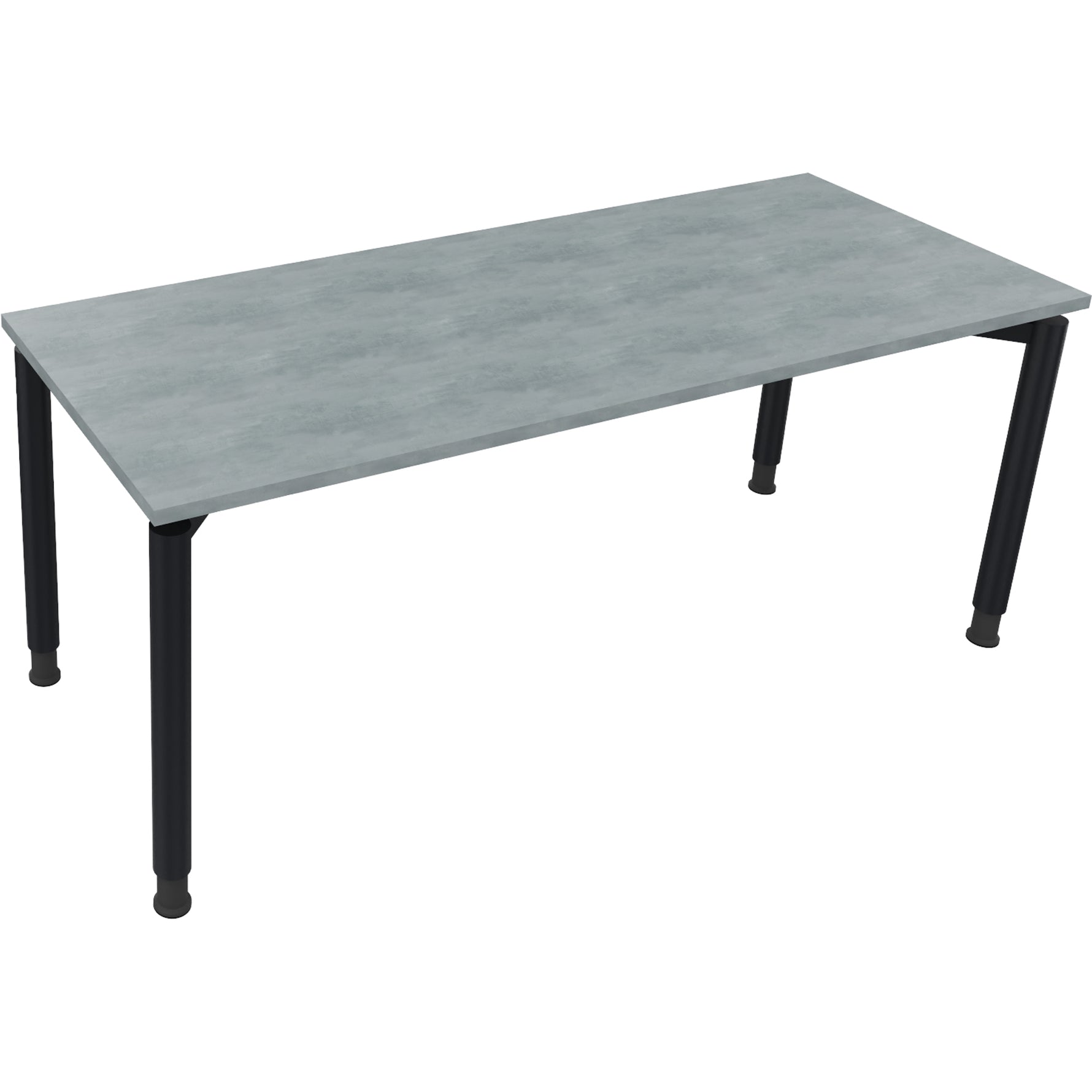 Neutralware Schreibtisch all in one 1.800 x 680-820 x 700 mm (B x H x T) Vierfuß Rundrohr beton hell
