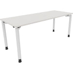 Neutralware Schreibtisch all in one 1.800 x 680-820 x 700 mm (B x H x T) Vierfuß Rundrohr diamant weiß – Produktbild 3
