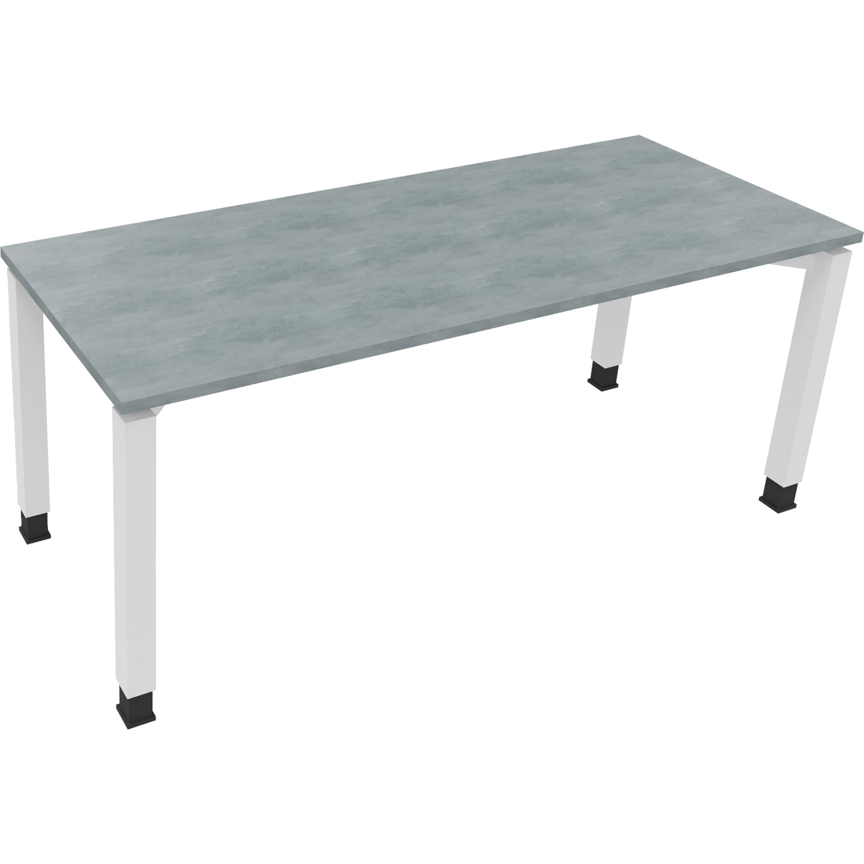 Neutralware Schreibtisch all in one 1.800 x 680-820 x 700 mm (B x H x T) Vierfuß Quadratrohr beton hell – Produktbild 3