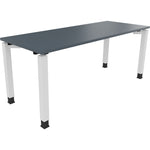 Neutralware Schreibtisch all in one 1.800 x 680-820 x 700 mm (B x H x T) Vierfuß Quadratrohr lavagrau – Produktbild 3