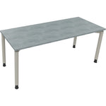 Neutralware Schreibtisch all in one 1.800 x 680-820 x 700 mm (B x H x T) Vierfuß Rundrohr beton hell – Produktbild 2