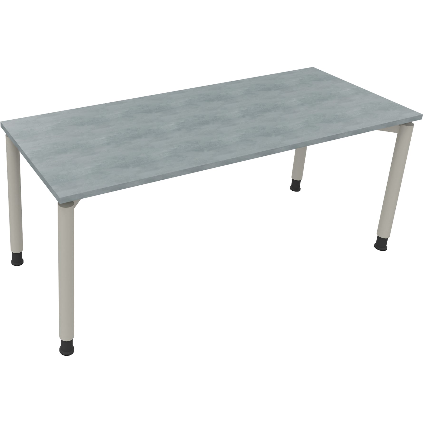 Neutralware Schreibtisch all in one 1.800 x 680-820 x 700 mm (B x H x T) Vierfuß Rundrohr beton hell – Produktbild 2