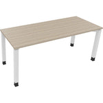 Schreibtisch all in one 1.800 x 680-820 x 700 mm (B x H x T) Vierfuß Quadratrohr eiche natur