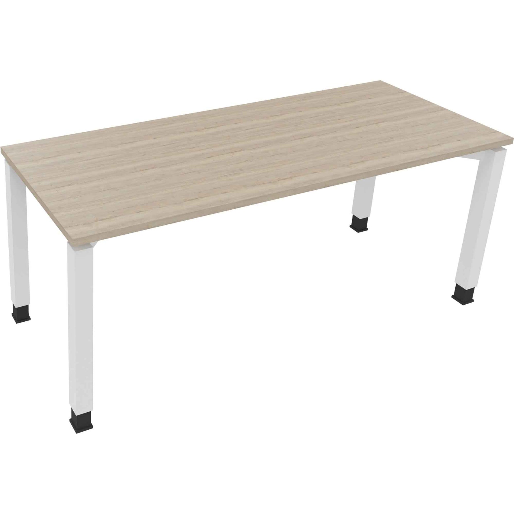 Schreibtisch all in one 1.800 x 680-820 x 700 mm (B x H x T) Vierfuß Quadratrohr eiche natur