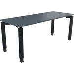 Neutralware Schreibtisch all in one 1.800 x 680-820 x 700 mm (B x H x T) Vierfuß Quadratrohr lavagrau