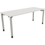 Neutralware Schreibtisch all in one 1.800 x 680-820 x 700 mm (B x H x T) Vierfuß Rundrohr diamant weiß – Produktbild 2