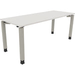 Neutralware Schreibtisch all in one 1.800 x 680-820 x 700 mm (B x H x T) Vierfuß Quadratrohr diamant weiß – Produktbild