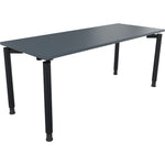 Neutralware Schreibtisch all in one 1.800 x 680-820 x 700 mm (B x H x T) Vierfuß Rundrohr lavagrau
