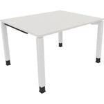 Neutralware Schreibtisch all in one 1.200 x 680-820 x 1.000 mm (B x H x T) Vierfuß Quadratrohr diamantweiß – Produktbild