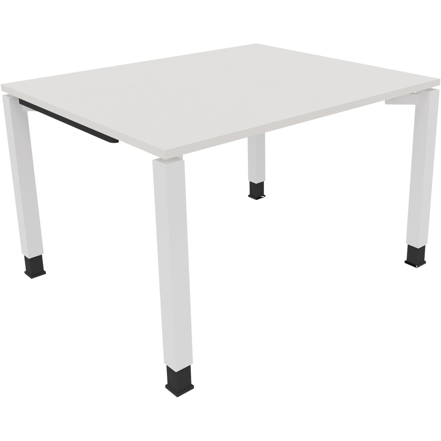 Neutralware Schreibtisch all in one 1.200 x 680-820 x 1.000 mm (B x H x T) Vierfuß Quadratrohr diamantweiß – Produktbild