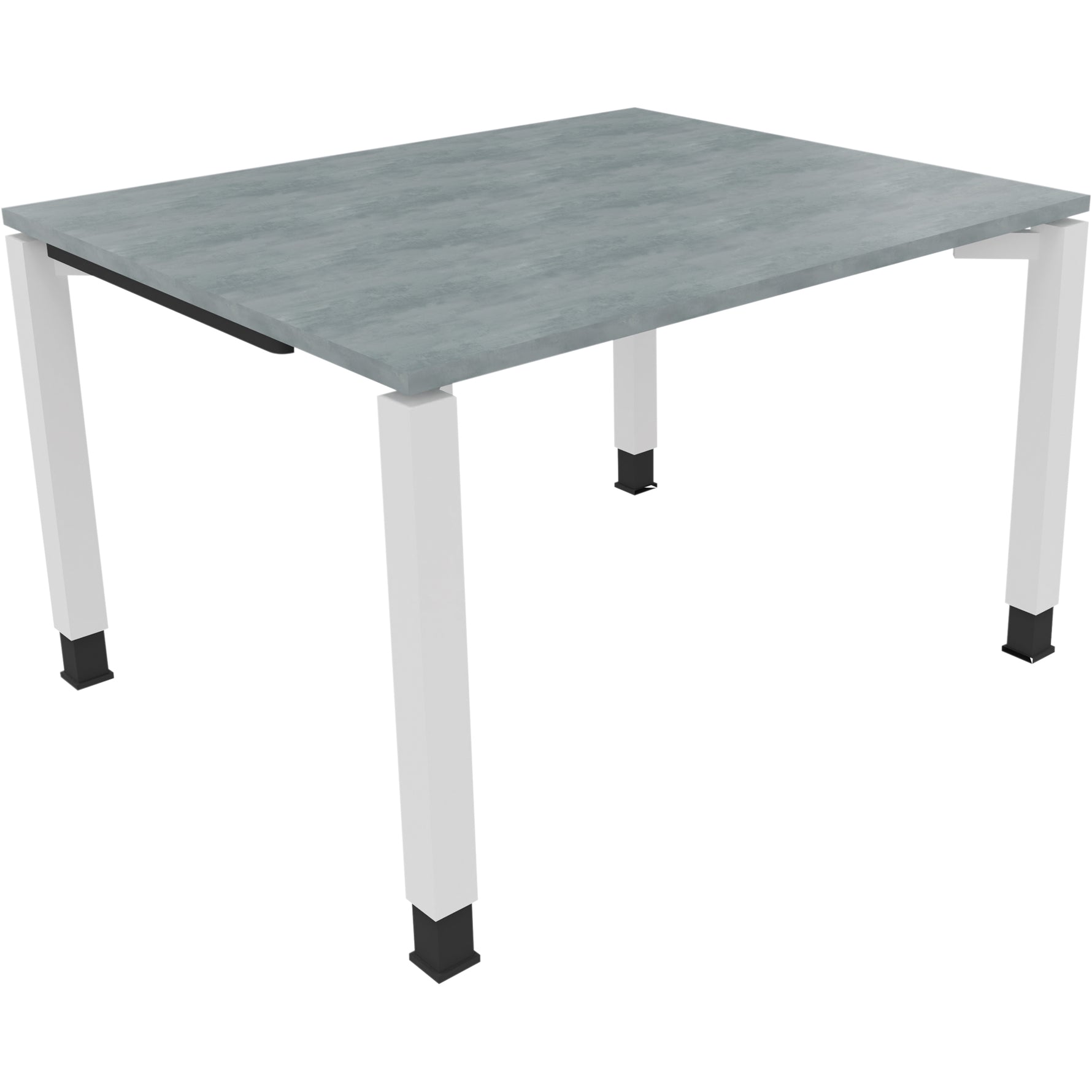 Neutralware Schreibtisch all in one 1.200 x 680-820 x 1.000 mm (B x H x T) Vierfuß Quadratrohr beton hell – Produktbild