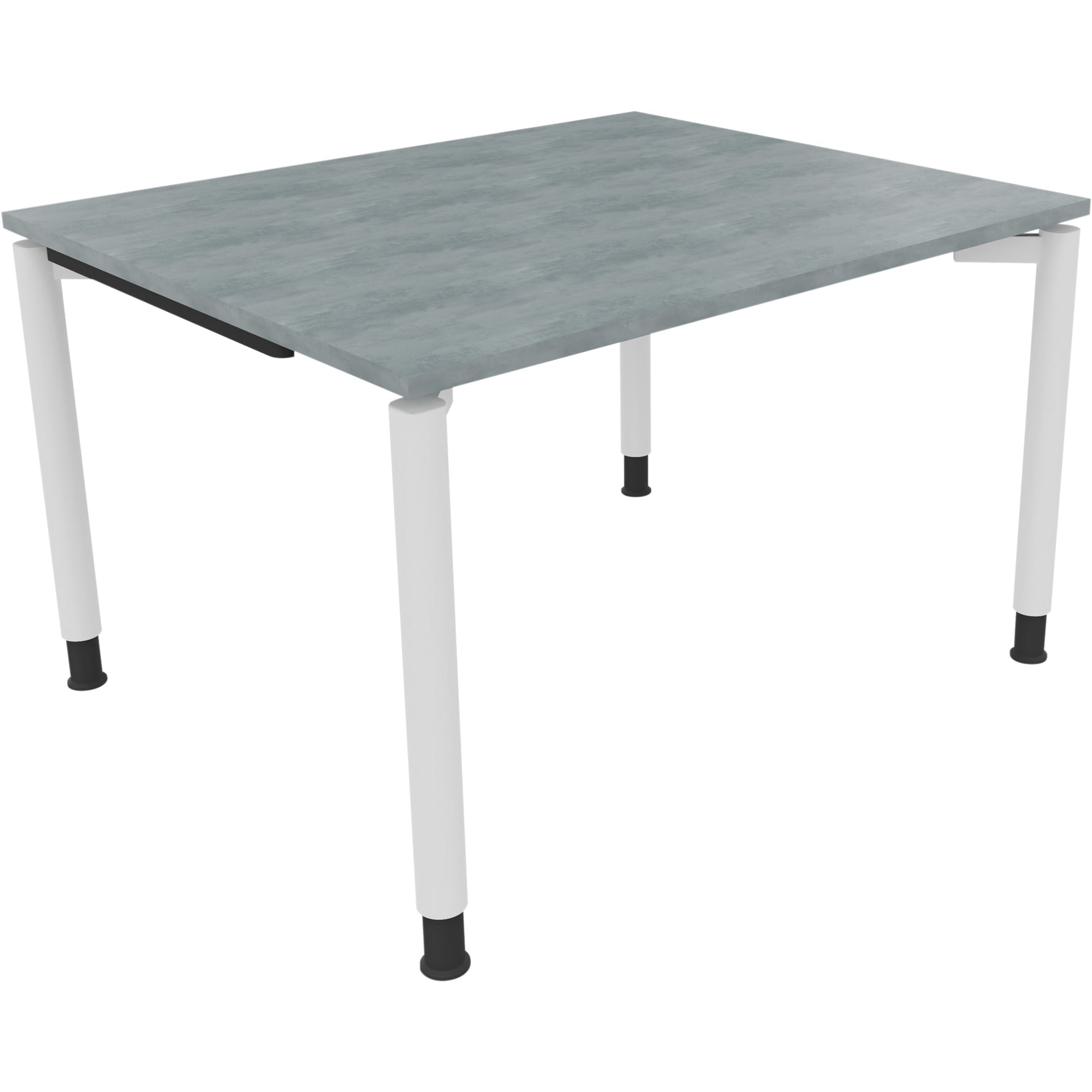 Neutralware Schreibtisch all in one 1.200 x 680-820 x 1.000 mm (B x H x T) Vierfuß Rundrohr beton hell – Produktbild 3