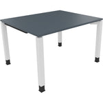 Neutralware Schreibtisch all in one 1.200 x 680-820 x 1.000 mm (B x H x T) Vierfuß Quadratrohr lavagrau – Produktbild 3