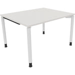 Neutralware Schreibtisch all in one 1.200 x 680-820 x 1.000 mm (B x H x T) Vierfuß Rundrohr diamantweiß – Produktbild 3