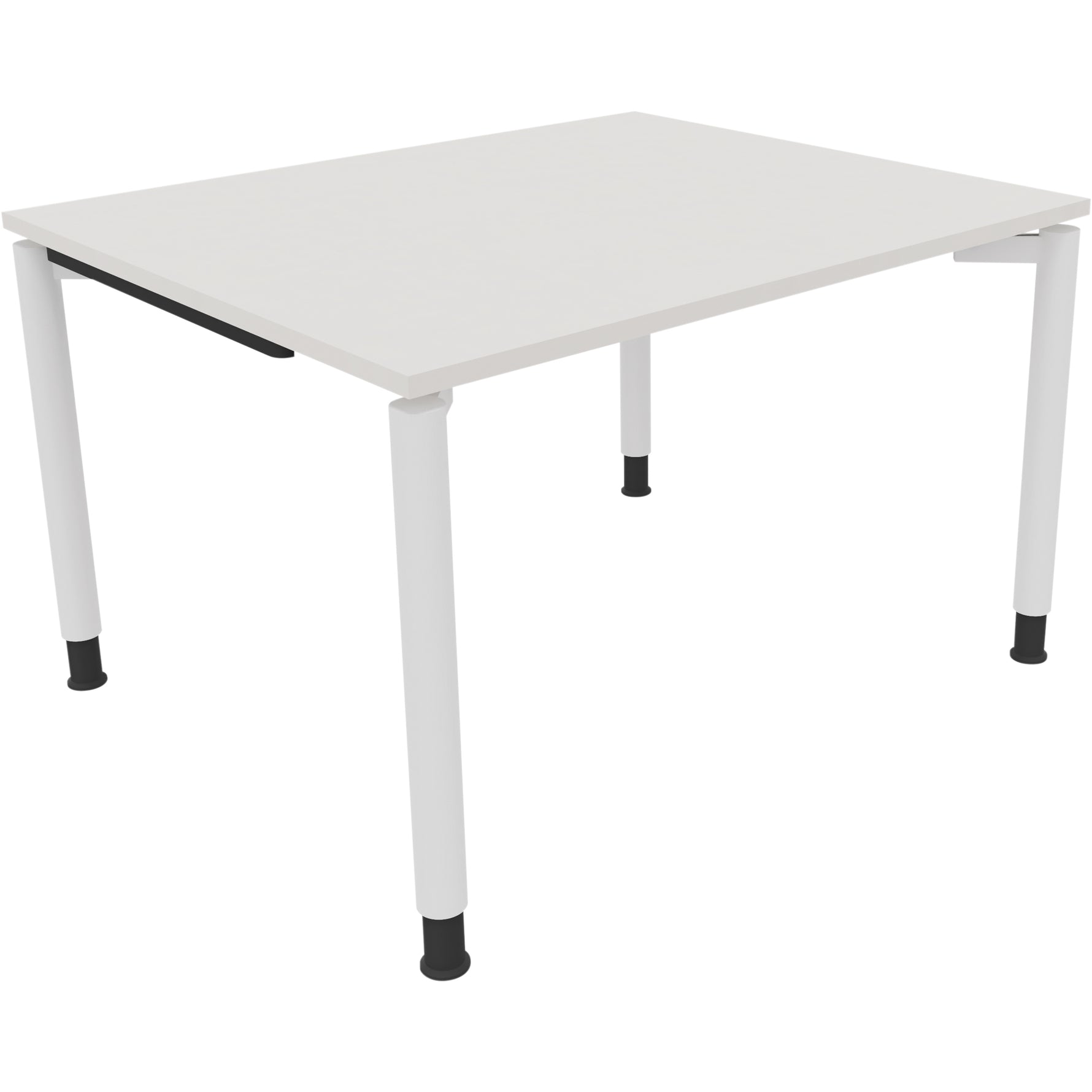 Neutralware Schreibtisch all in one 1.200 x 680-820 x 1.000 mm (B x H x T) Vierfuß Rundrohr diamantweiß – Produktbild 3