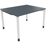 Neutralware Schreibtisch all in one 1.200 x 680-820 x 1.000 mm (B x H x T) Vierfuß Rundrohr lavagrau – Produktbild 3