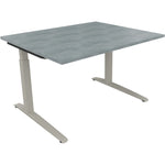 Neutralware Schreibtisch all in one 1.200 x 650-850 x 1.000 mm (B x H x T) Flachkufe Quadratrohr beton hell –