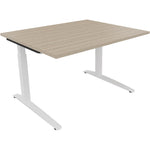 Neutralware Schreibtisch all in one 1.200 x 650-850 x 1.000 mm (B x H x T) Flachkufe Quadratrohr eiche natur –