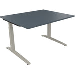 Neutralware Schreibtisch all in one 1.200 x 650-850 x 1.000 mm (B x H x T) Flachkufe Quadratrohr lavagrau – Produktbild