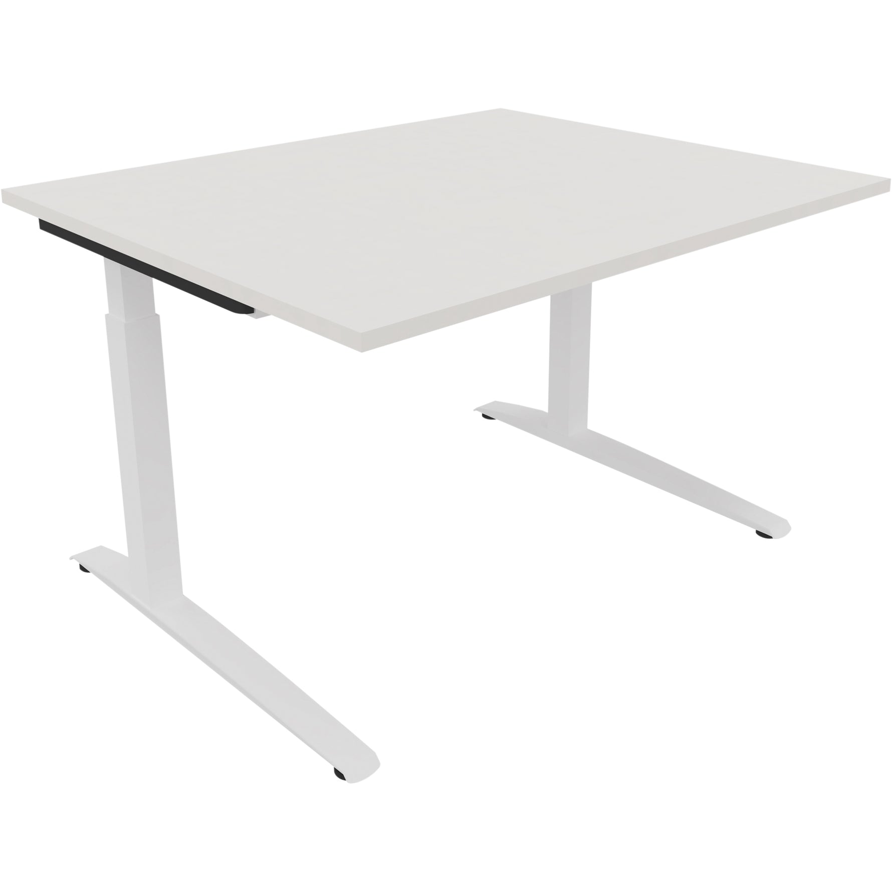Neutralware Schreibtisch all in one 1.200 x 650-850 x 1.000 mm (B x H x T) Flachkufe Quadratrohr diamantweiß –