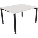 Neutralware Schreibtisch all in one 1.200 x 680-820 x 1.000 mm (B x H x T) Vierfuß Rundrohr diamantweiß