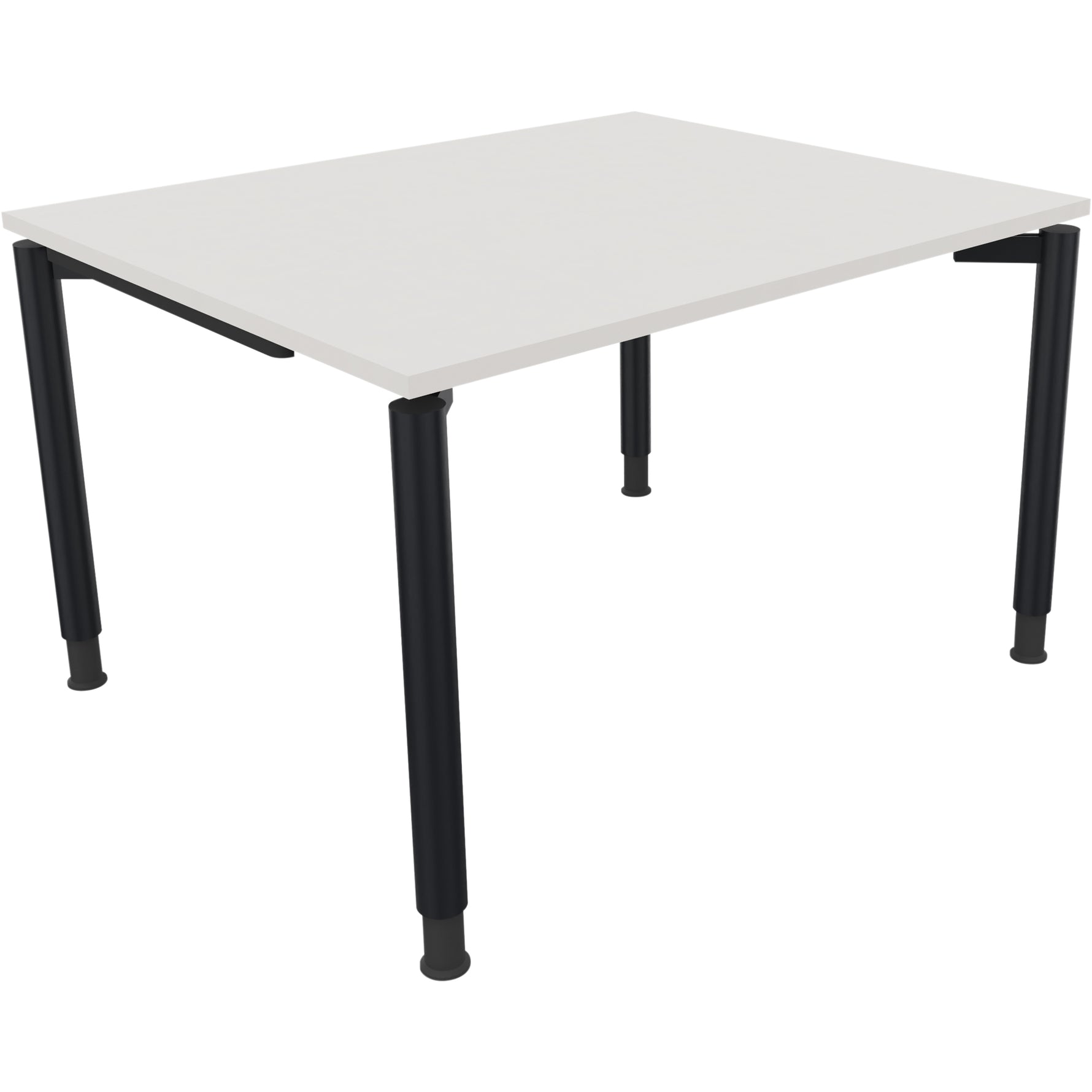 Neutralware Schreibtisch all in one 1.200 x 680-820 x 1.000 mm (B x H x T) Vierfuß Rundrohr diamantweiß