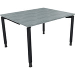 Neutralware Schreibtisch all in one 1.200 x 680-820 x 1.000 mm (B x H x T) Vierfuß Rundrohr beton hell