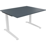 Neutralware Schreibtisch all in one 1.200 x 650-850 x 1.000 mm (B x H x T) Flachkufe Quadratrohr lavagrau – Produktbild