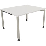 Neutralware Schreibtisch all in one 1.200 x 680-820 x 1.000 mm (B x H x T) Vierfuß Rundrohr diamantweiß – Produktbild 2