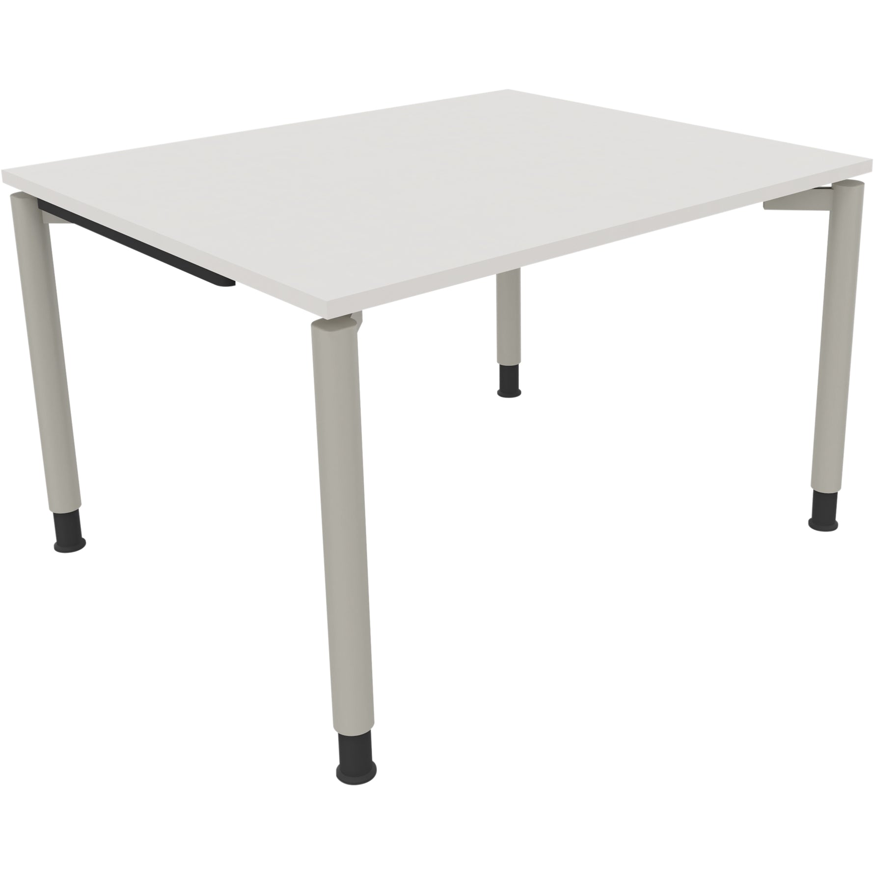 Neutralware Schreibtisch all in one 1.200 x 680-820 x 1.000 mm (B x H x T) Vierfuß Rundrohr diamantweiß – Produktbild 2