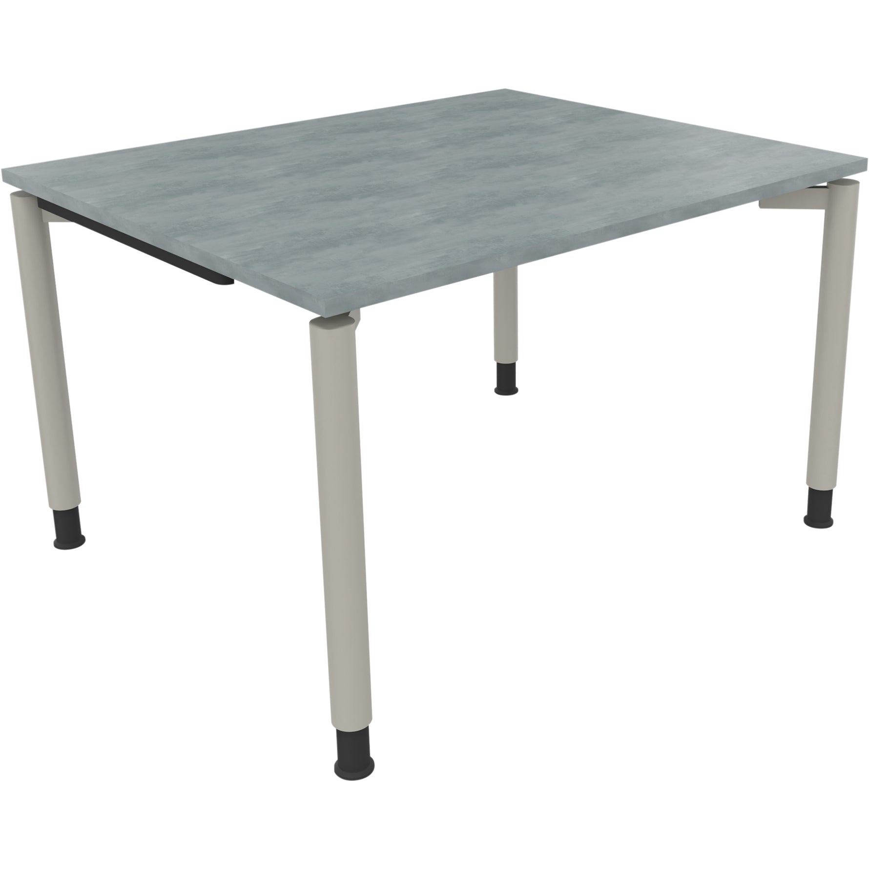 Neutralware Schreibtisch all in one 1.200 x 680-820 x 1.000 mm (B x H x T) Vierfuß Rundrohr beton hell – Produktbild 2