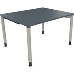 Neutralware Schreibtisch all in one 1.200 x 680-820 x 1.000 mm (B x H x T) Vierfuß Rundrohr lavagrau – Produktbild 2
