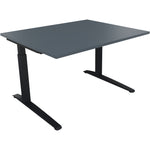 Neutralware Schreibtisch all in one 1.200 x 650-850 x 1.000 mm (B x H x T) Flachkufe Quadratrohr lavagrau