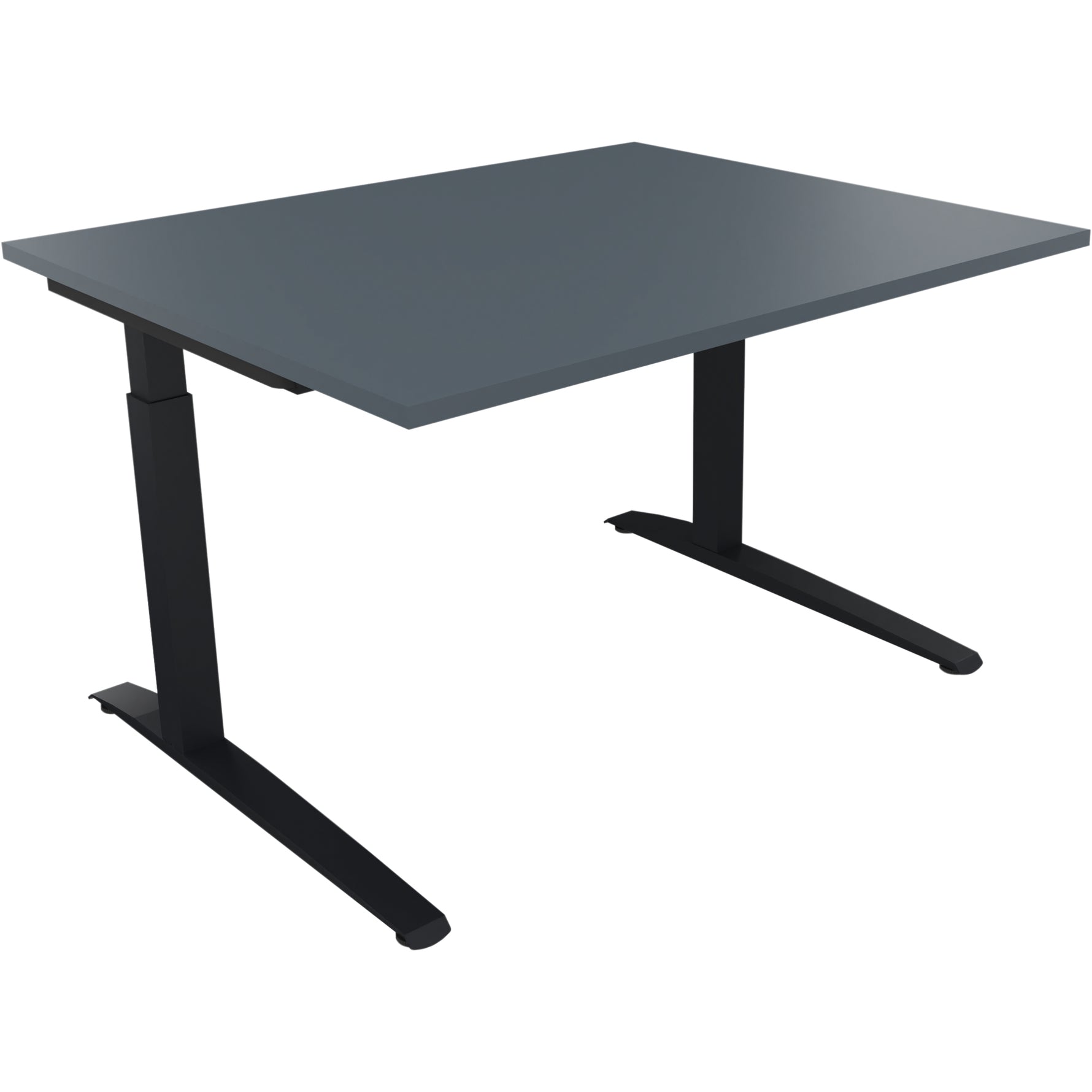 Neutralware Schreibtisch all in one 1.200 x 650-850 x 1.000 mm (B x H x T) Flachkufe Quadratrohr lavagrau