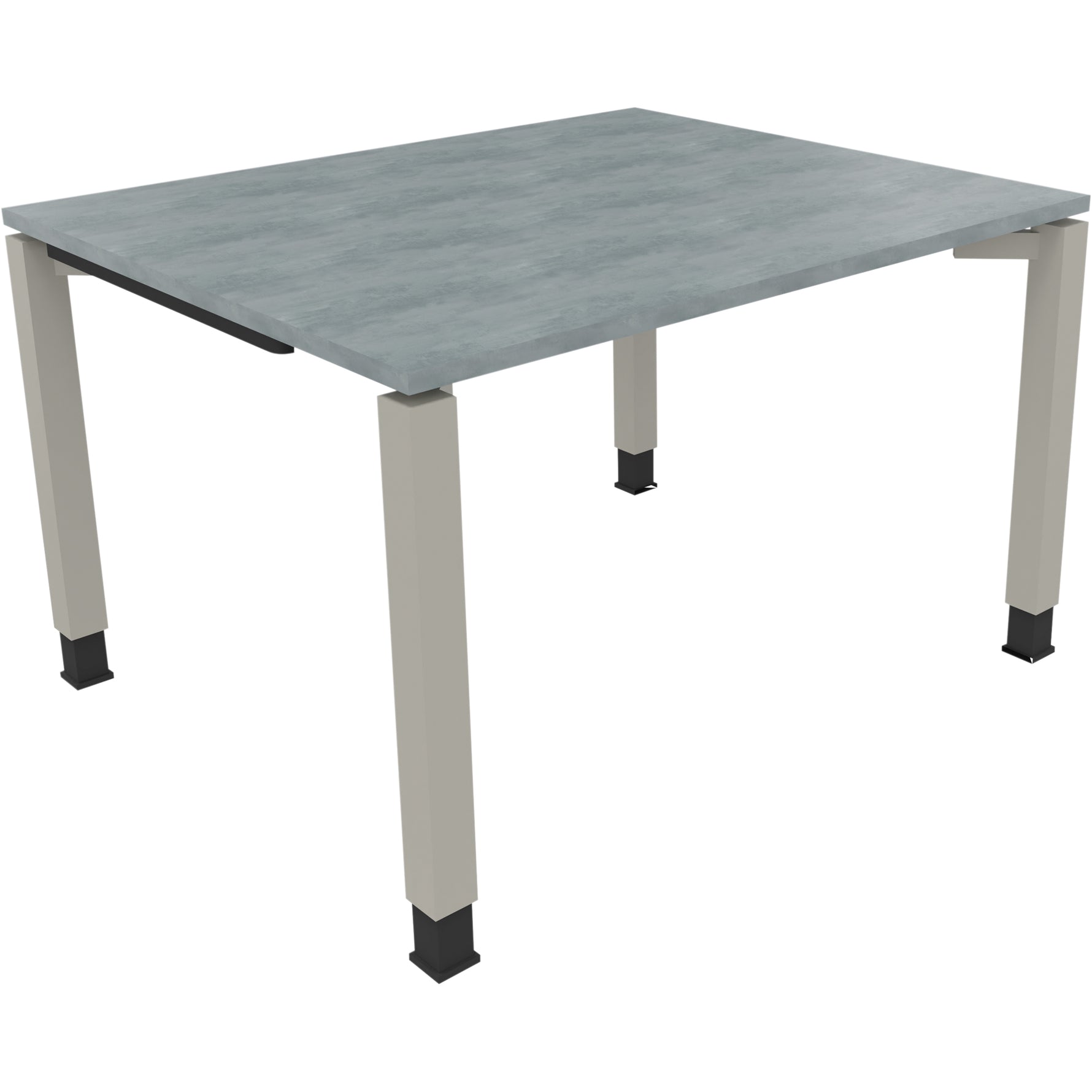 Neutralware Schreibtisch all in one 1.200 x 680-820 x 1.000 mm (B x H x T) Vierfuß Quadratrohr beton hell