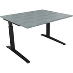 Neutralware Schreibtisch all in one 1.200 x 650-850 x 1.000 mm (B x H x T) Flachkufe Quadratrohr beton hell