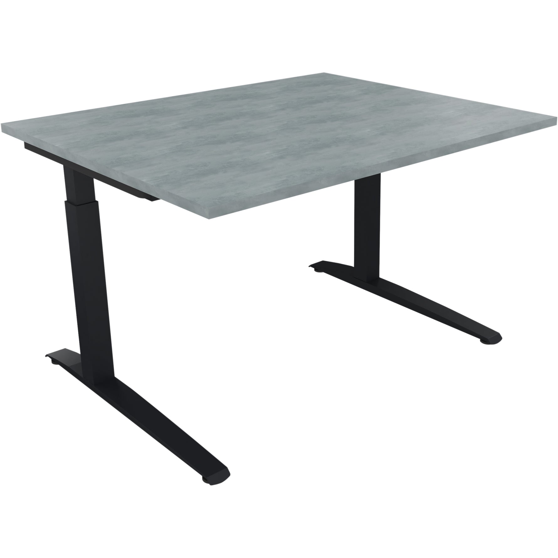 Neutralware Schreibtisch all in one 1.200 x 650-850 x 1.000 mm (B x H x T) Flachkufe Quadratrohr beton hell