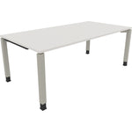 Neutralware Schreibtisch all in one 1.200 x 680-820 x 1.000 mm (B x H x T) Vierfuß Quadratrohr diamantweiß – Produktbild
