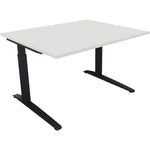 Neutralware Schreibtisch all in one 1.200 x 650-850 x 1.000 mm (B x H x T) Flachkufe Quadratrohr diamantweiß