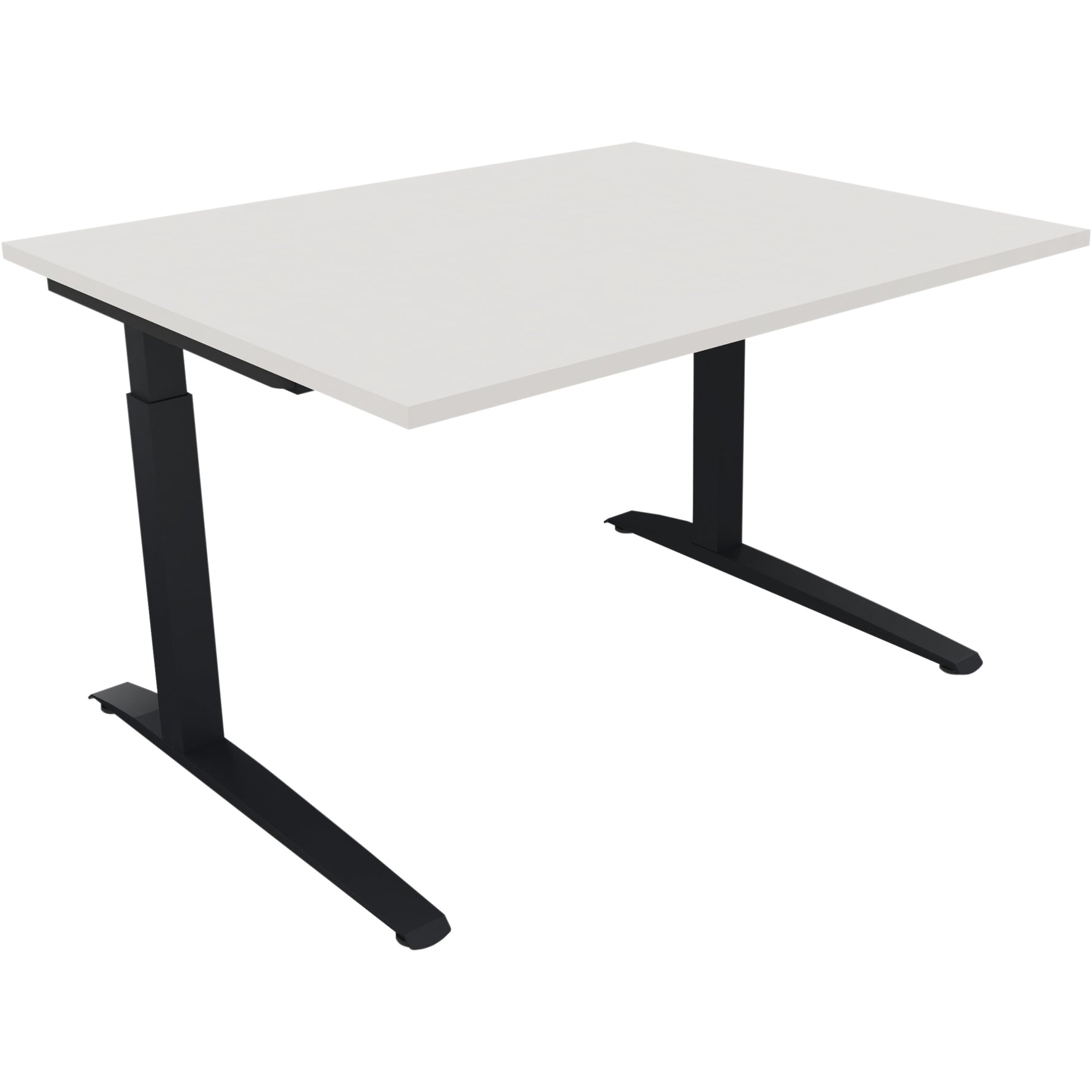 Neutralware Schreibtisch all in one 1.200 x 650-850 x 1.000 mm (B x H x T) Flachkufe Quadratrohr diamantweiß