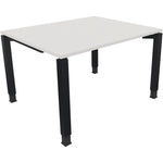 Neutralware Schreibtisch all in one 1.200 x 680-820 x 1.000 mm (B x H x T) Vierfuß Quadratrohr diamantweiß