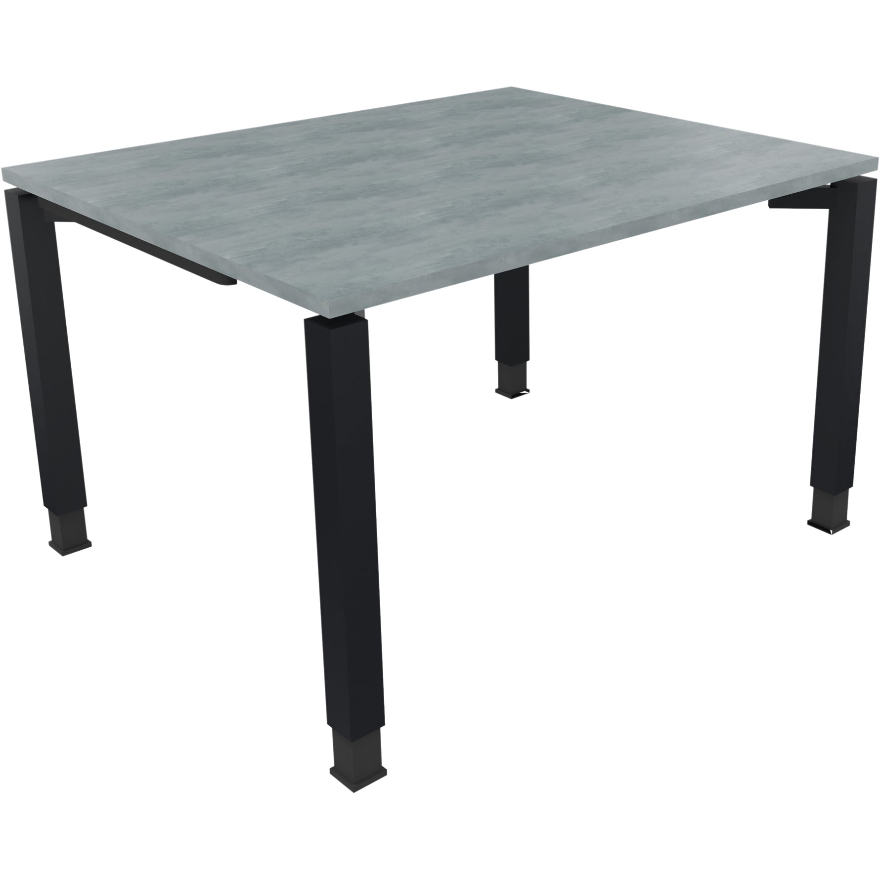 Neutralware Schreibtisch all in one 1.200 x 680-820 x 1.000 mm (B x H x T) Vierfuß Quadratrohr beton hell – Produktbild